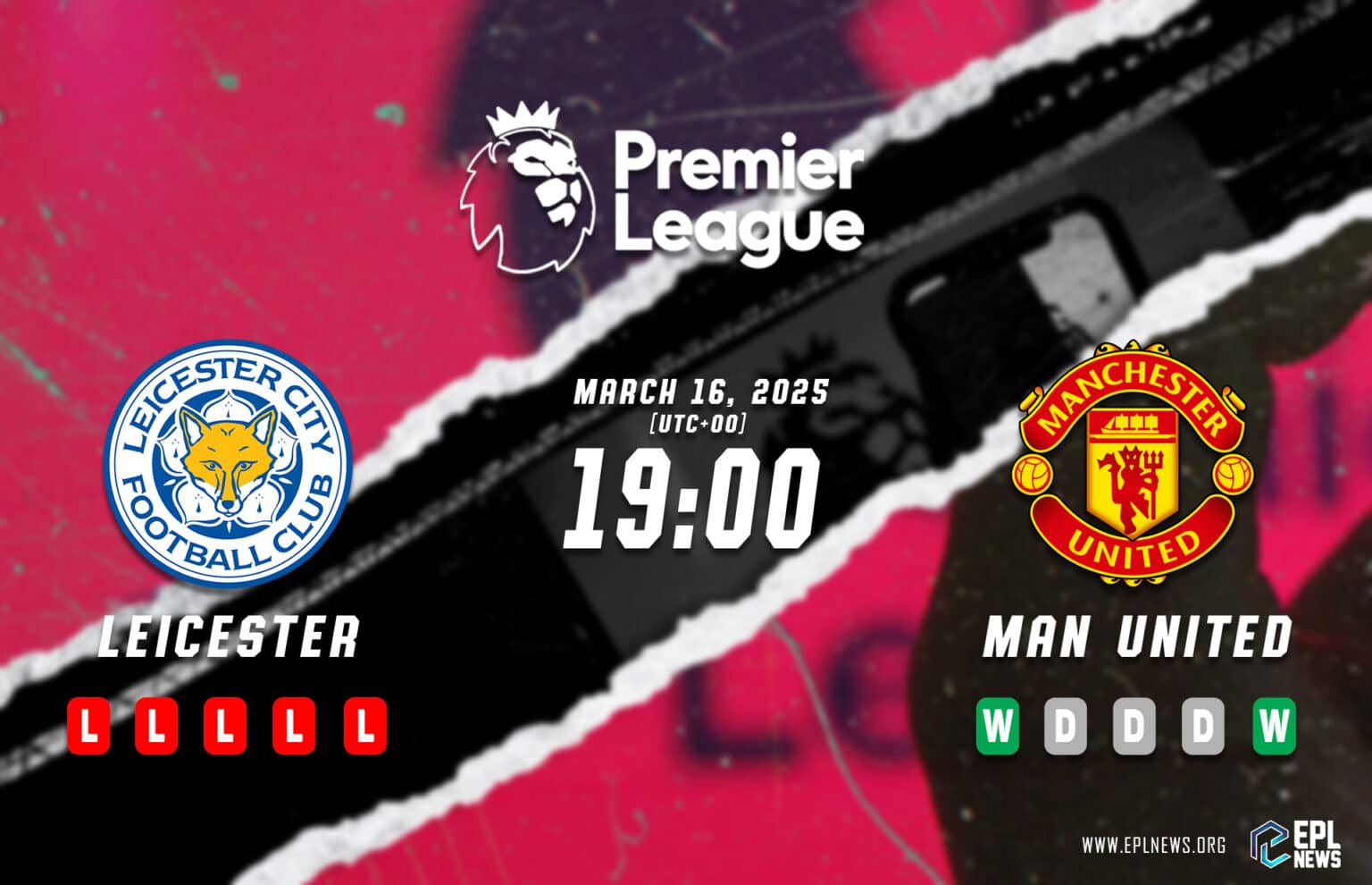 Pratonton Leicester lwn Manchester United