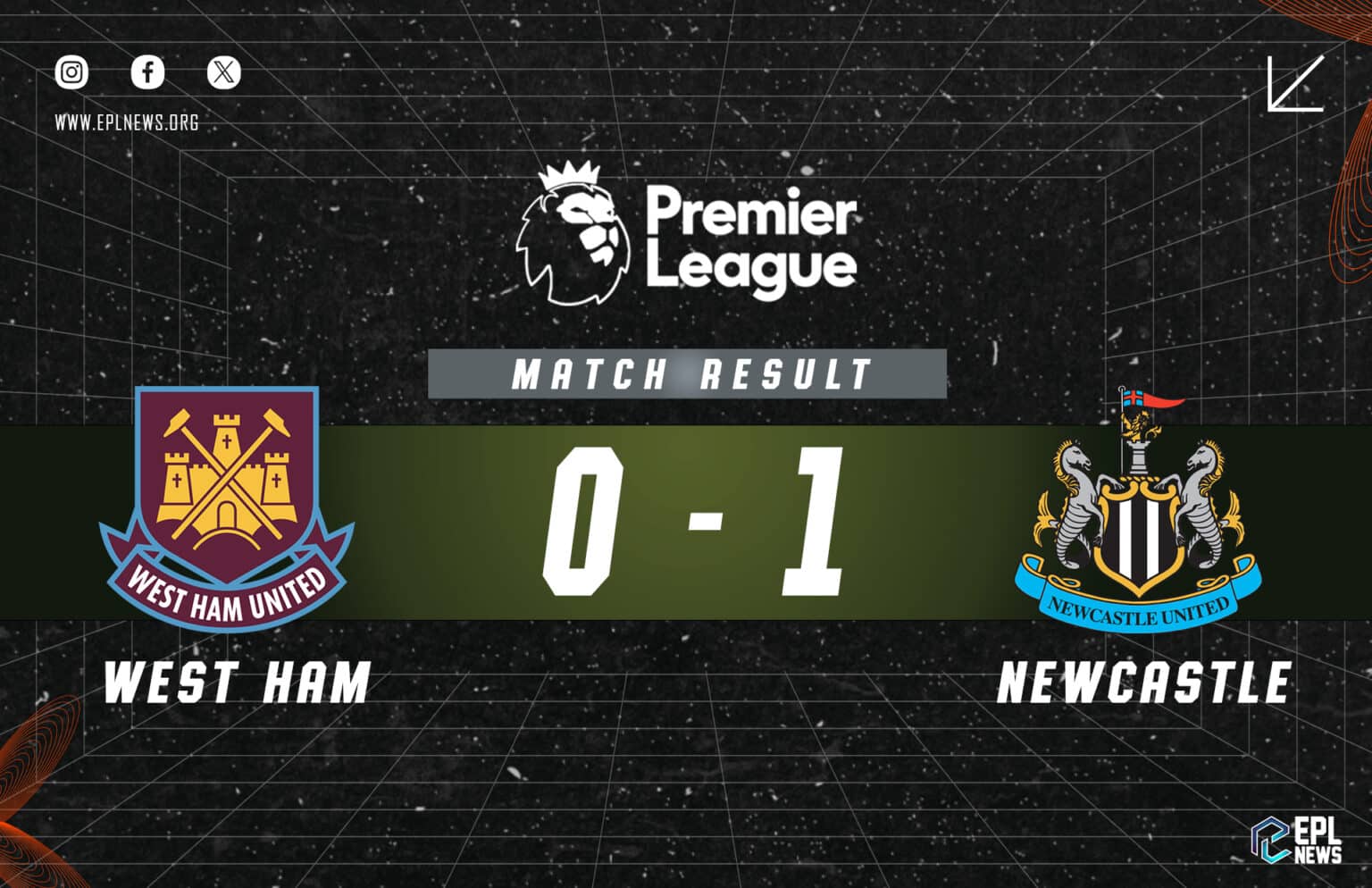 Laporan West Ham lwn Newcastle 0-1