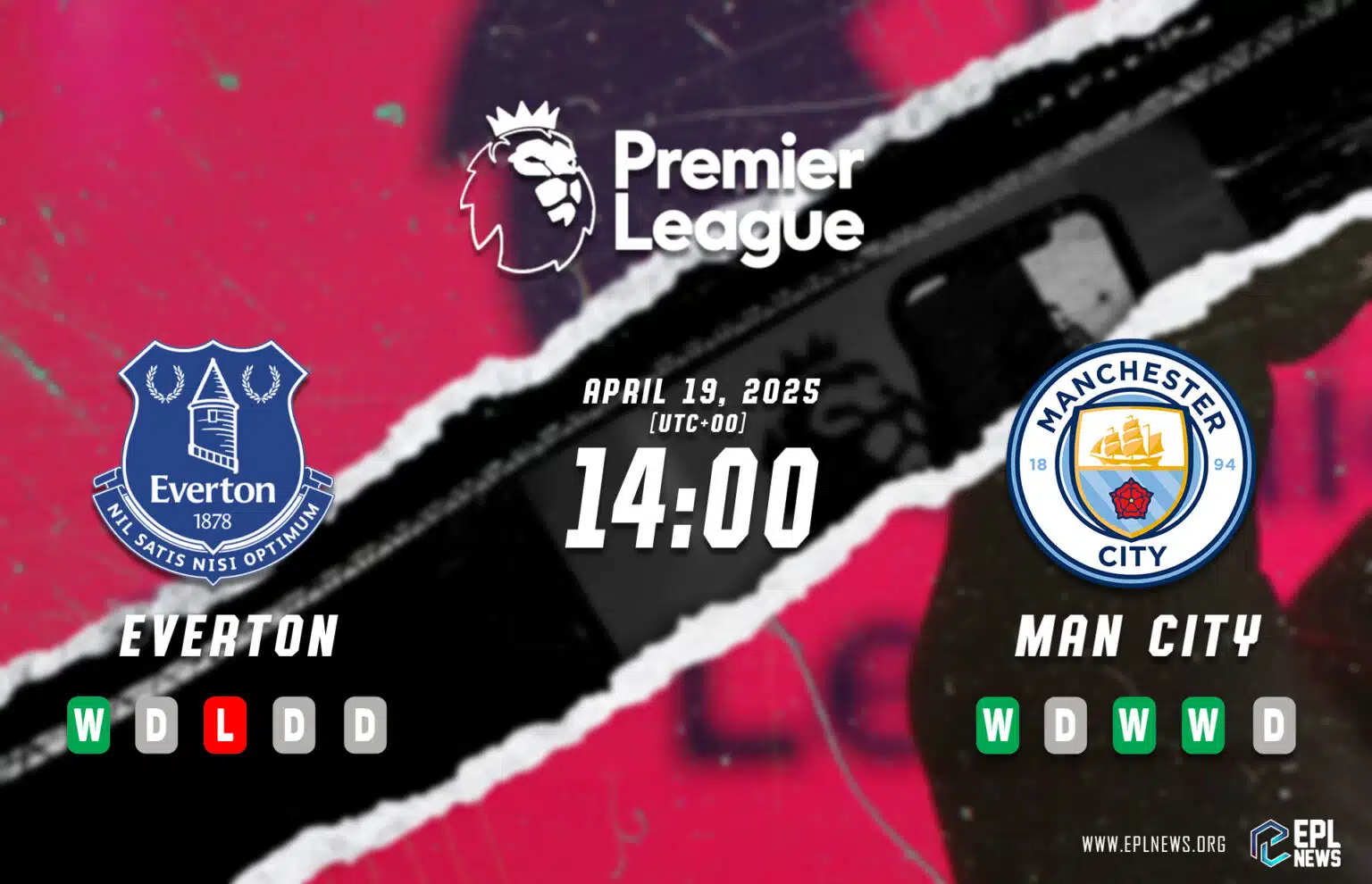 Pratonton Everton lwn Manchester City