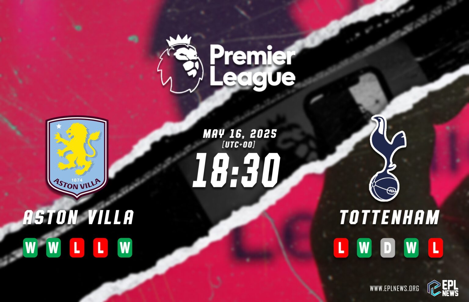Aston Villa lwn Tottenham Pratonton
