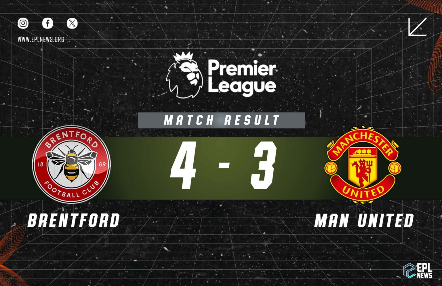 Laporan Brentford lwn Manchester United 4-3