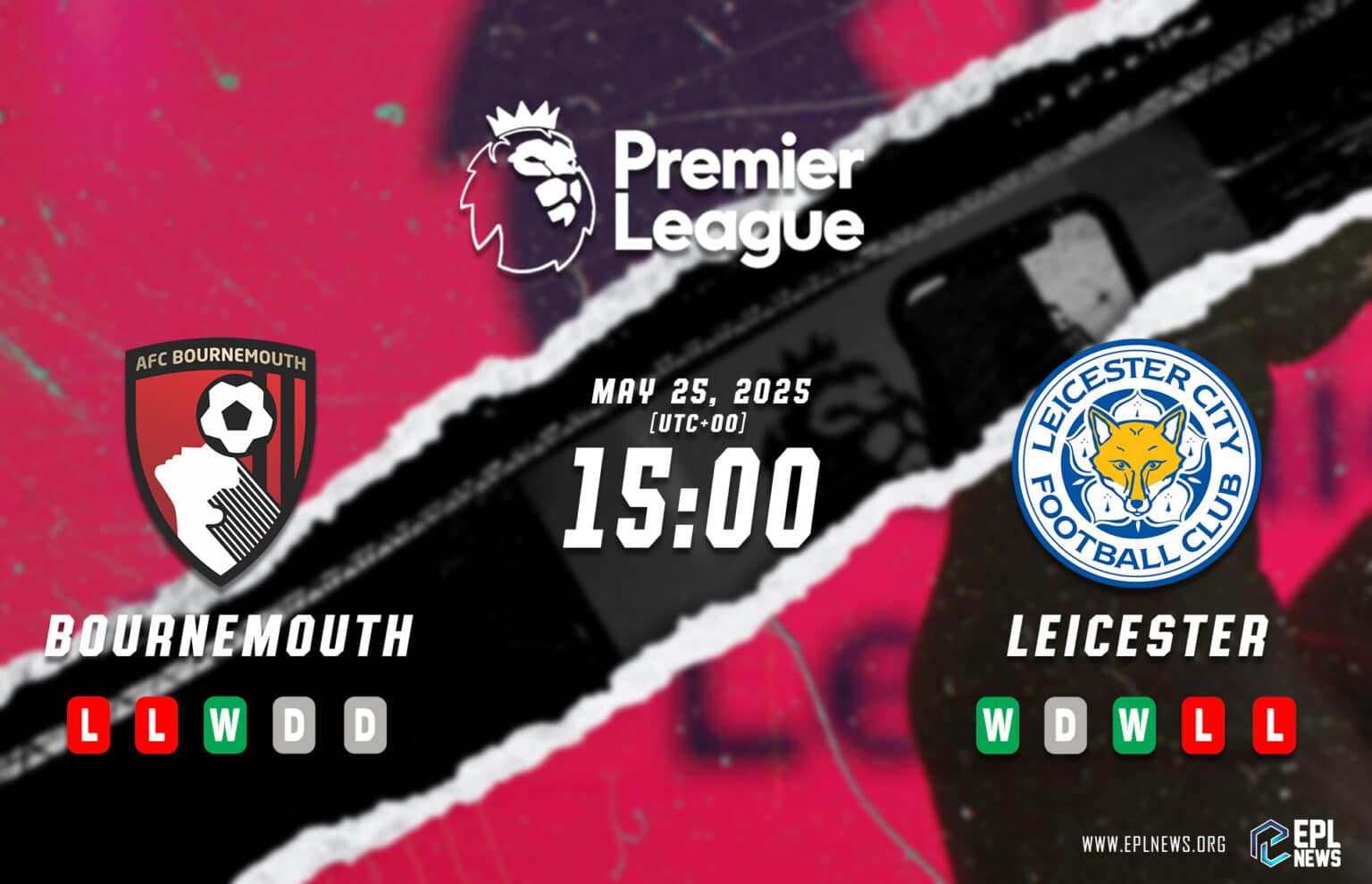 Pratonton Bournemouth lwn Leicester