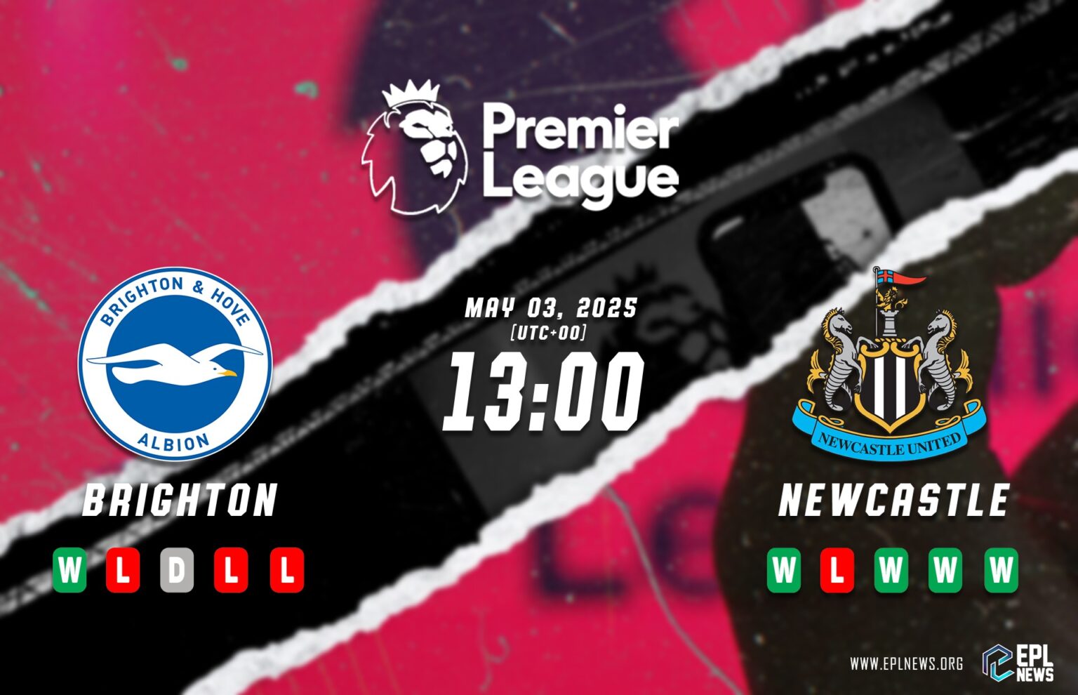 Pratonton Brighton lwn Newcastle