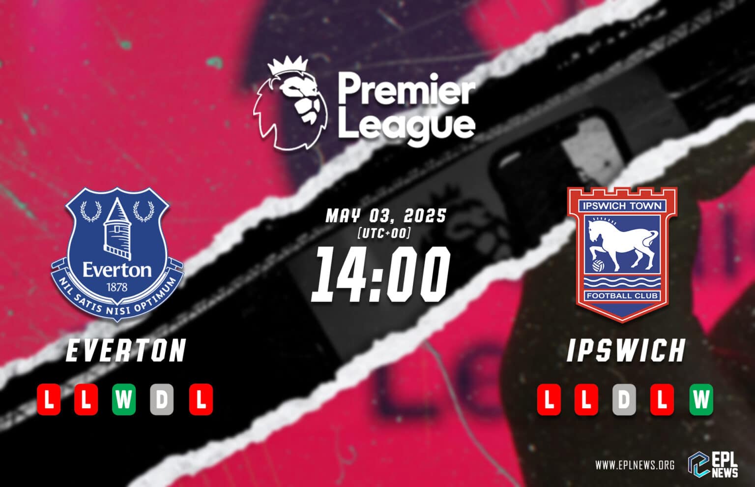 Pratonton Everton lwn Ipswich