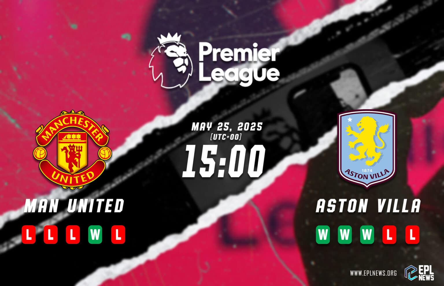 Pratonton Manchester United lwn Aston Villa