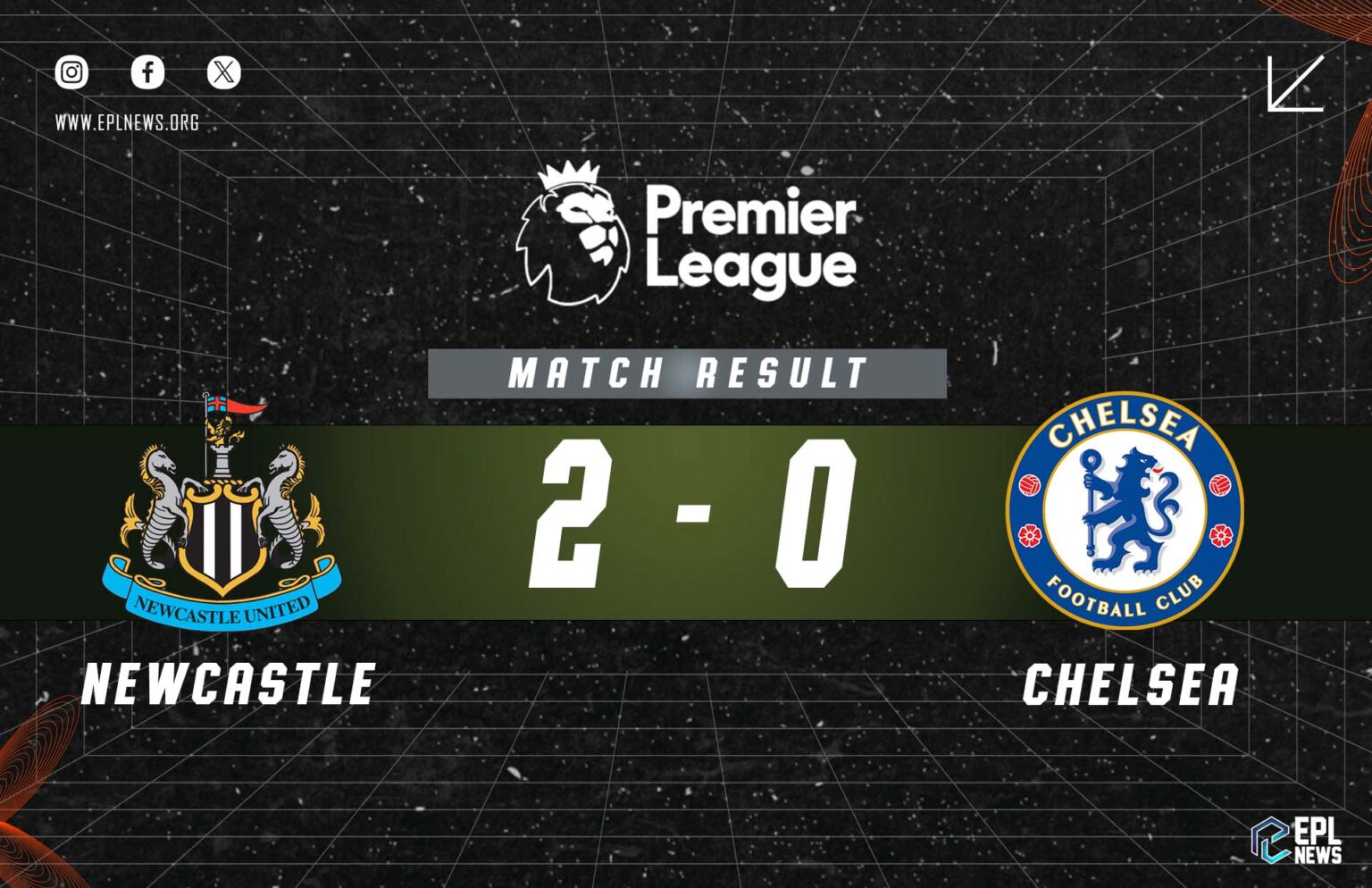 Laporan Newcastle vs Chelsea 2-0