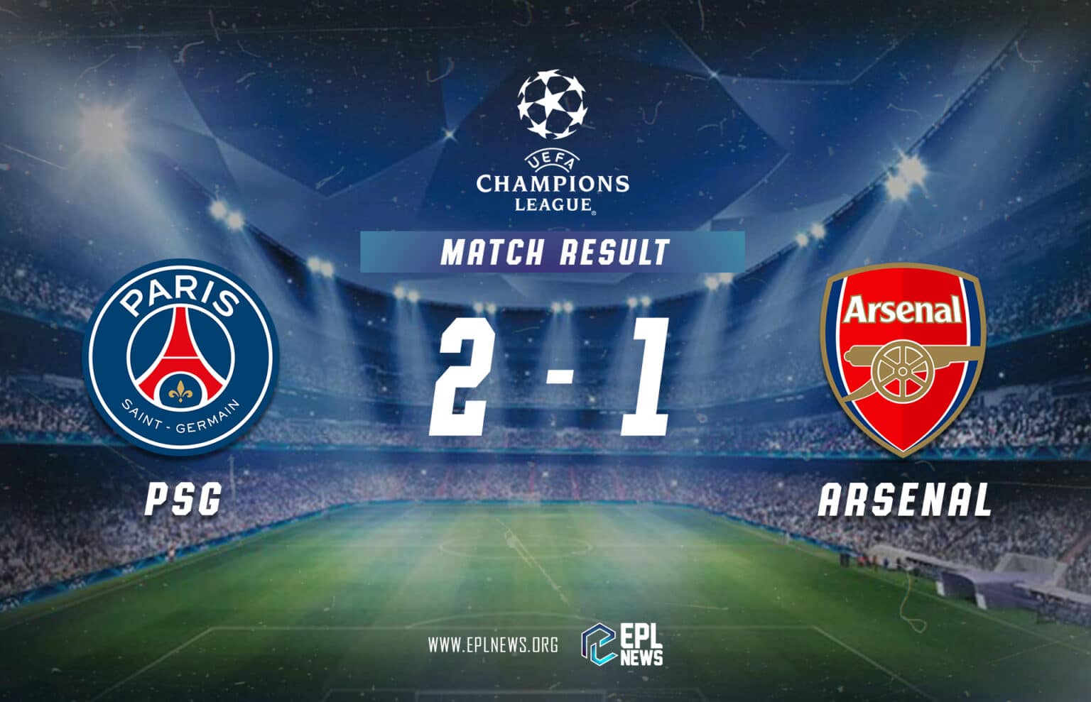 Laporan PSG lwn Arsenal 2-1
