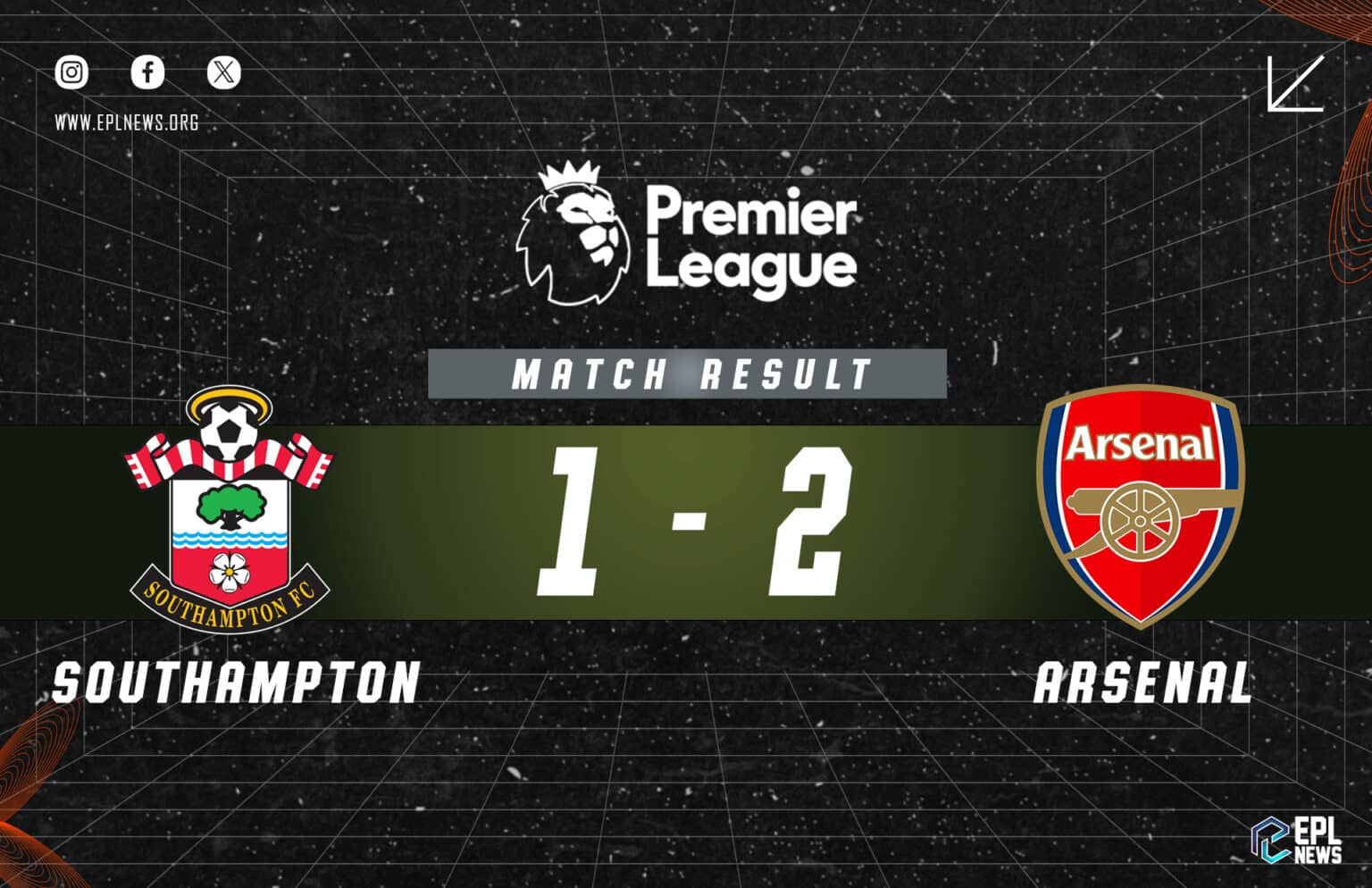 Laporan Southampton lwn Arsenal 1-2