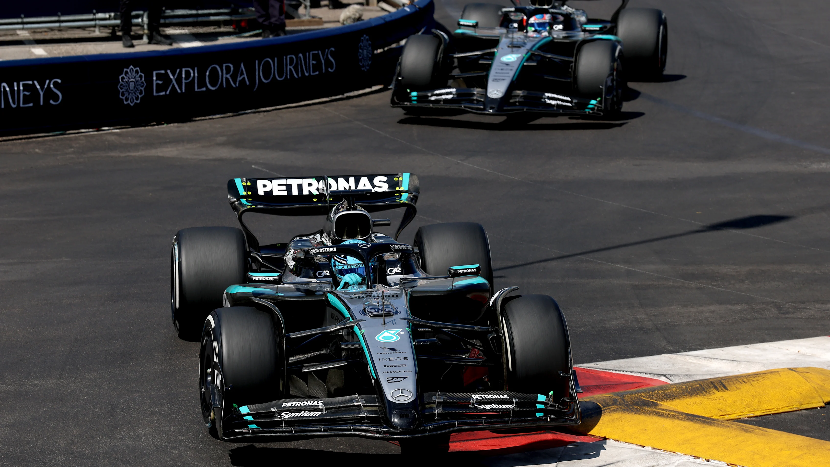 Monte -Carlo, Monaco - 25 Mei: George Russell dari Great Britain Memandu (63) Mercedes AMG