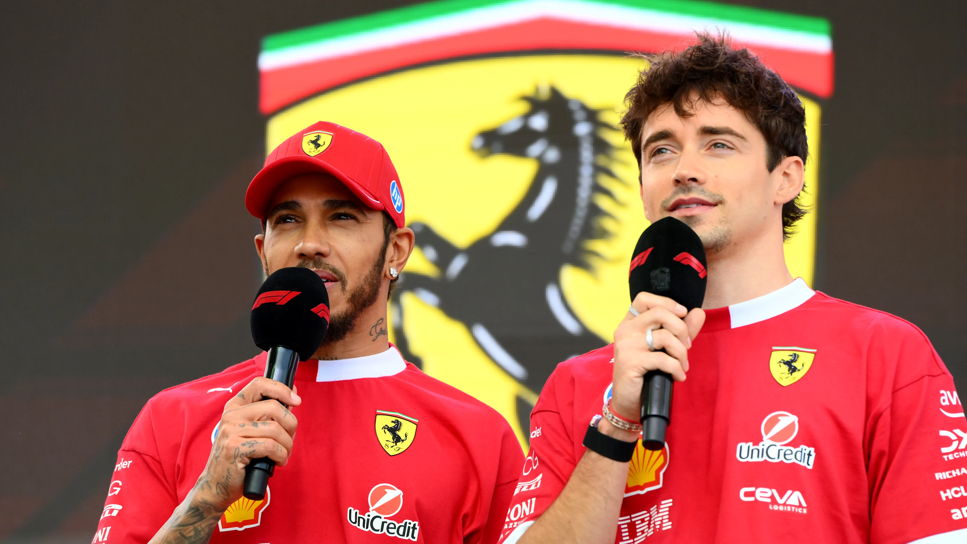 Budapest, Hungary - 02 Ogos: Lewis Hamilton dari Great Britain dan Scuderia Ferrari dan Charles