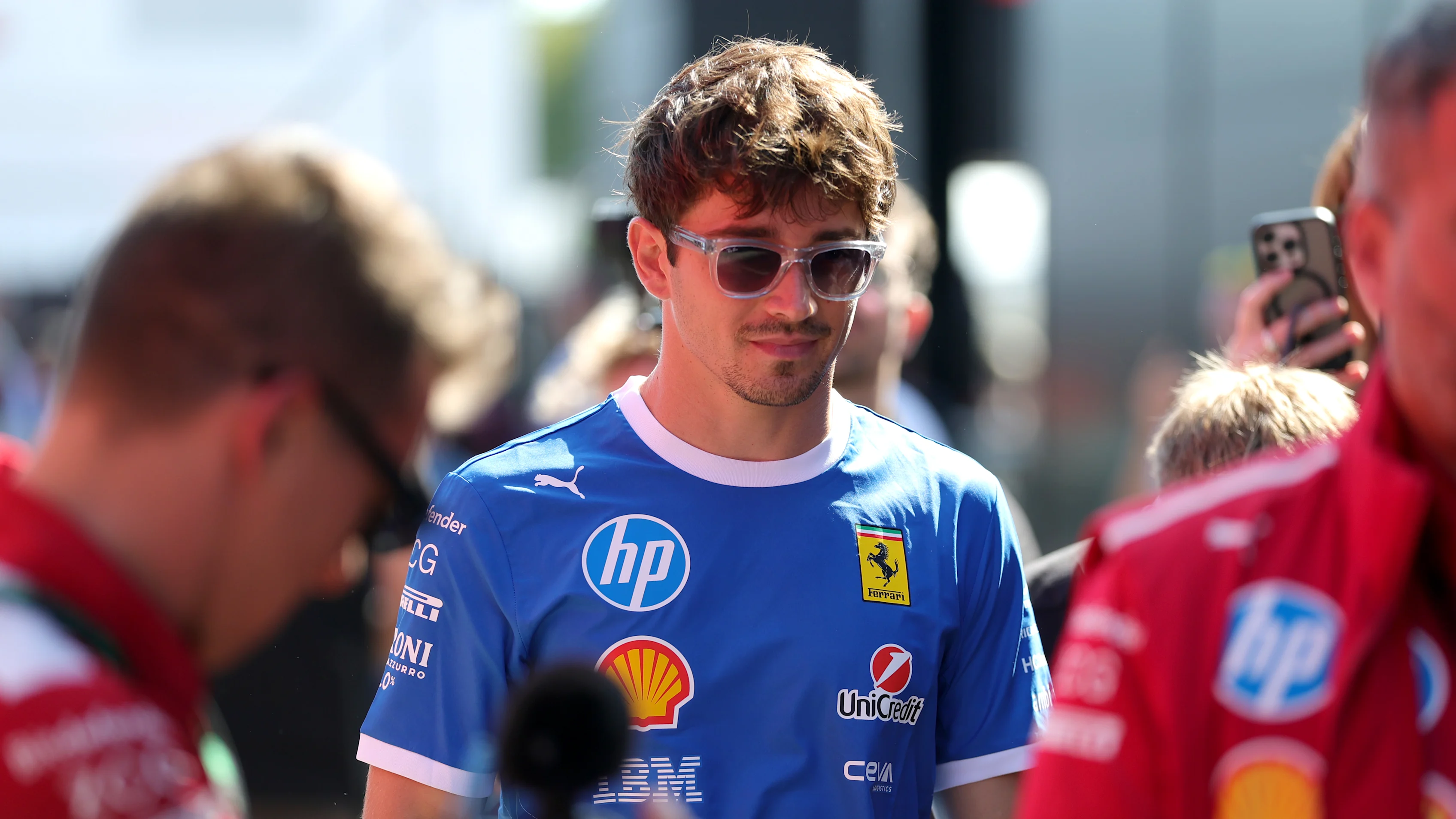Monza, Itali - 04 September: Charles Leclerc dari Monaco dan Scuderia Ferrari tiba di paddock