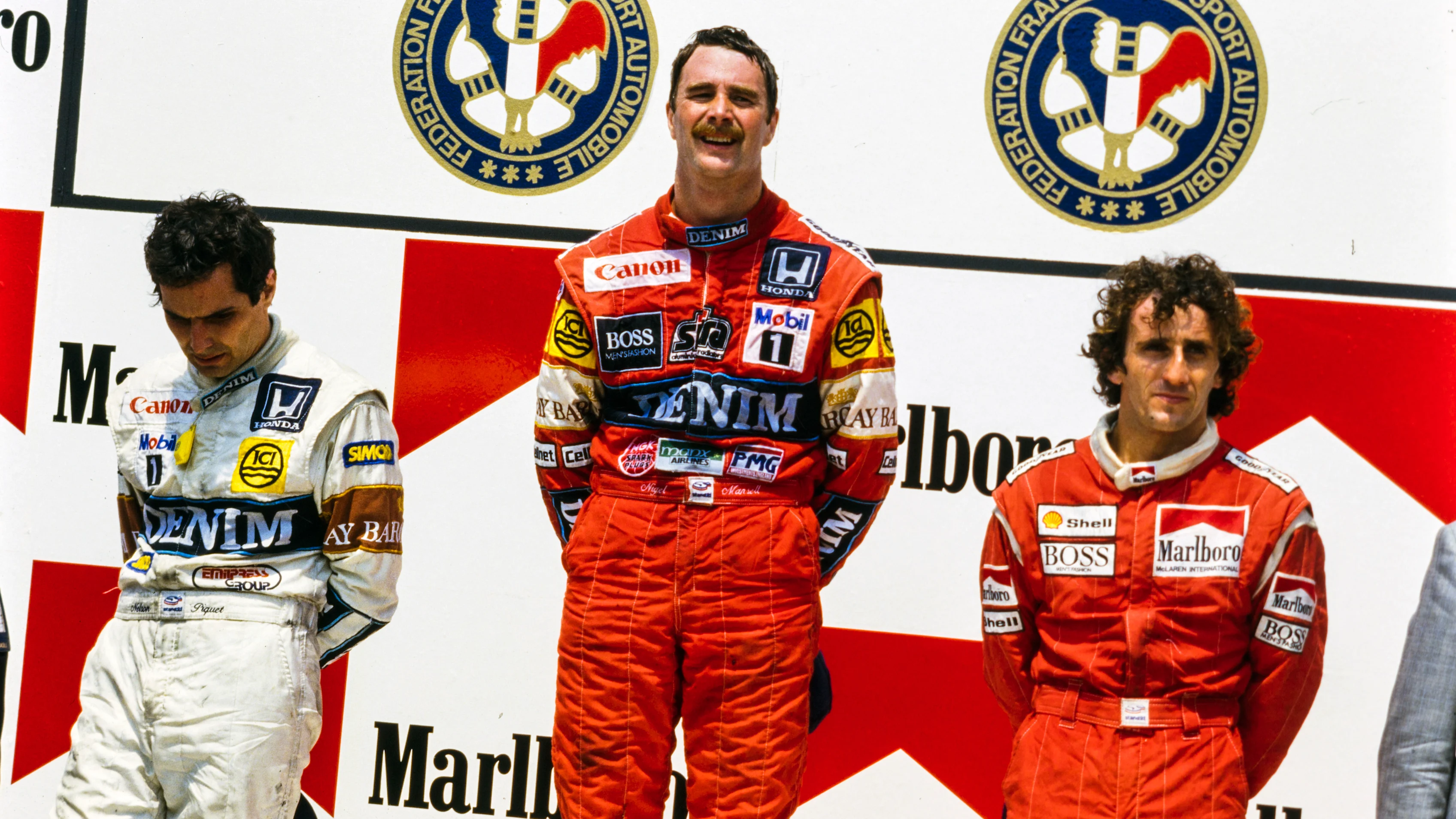 Litar Paul Ricard, Perancis - 05 Julai: Nigel Mansell, Kedudukan Pertama, Nelson Piquet, Kedudukan Kedua,