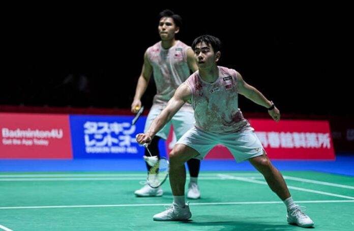 Goh Sze Fei dan Nur Izzuddin mara ke separuh akhir badminton lelaki Terbuka Jepun di Tokyo. (Foto: AFP)